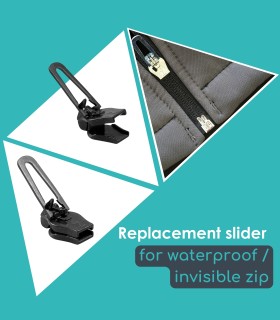 Replacement Slider for Waterproof / Invisible Zippers