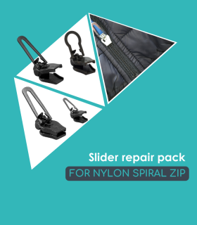 Zipper Repair Pack for Nylon Spiral Zips
